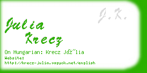 julia krecz business card